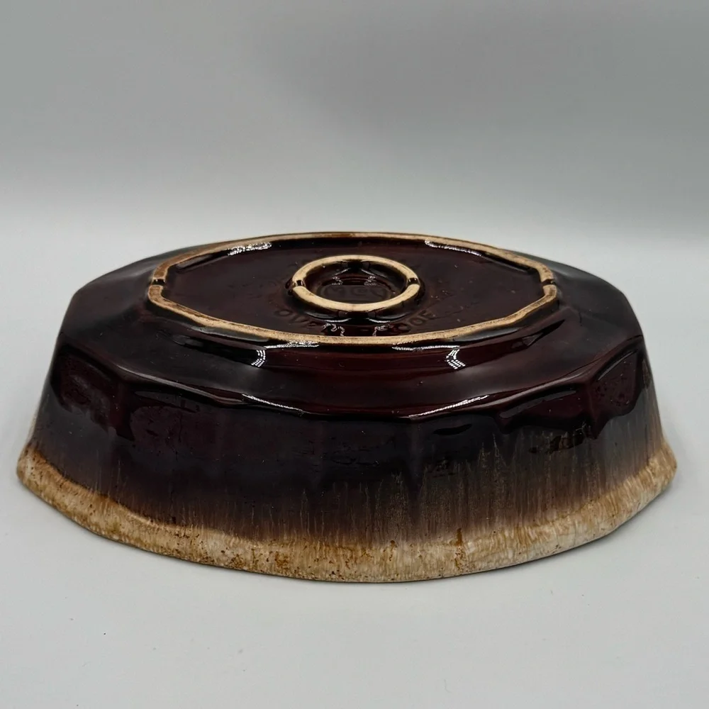 Vintage McCoy Brown Drip Oven Proof Deep Baking Dish #7071